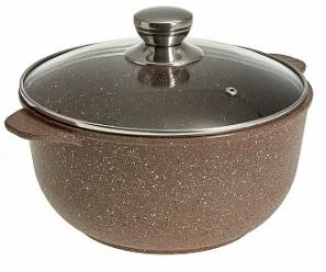 Кастрюля алюминиевая с антипригарным покрытием и стеклянной крышкой 4л серии Алтай