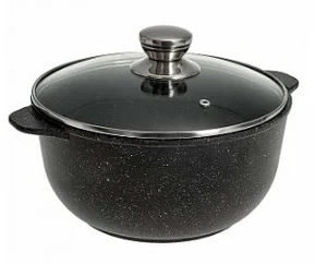 Кастрюля алюминиевая с антипригарным покрытием с стеклянной крышкой 3л серии Орион