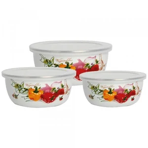 Zeidan Миска эмаль 3шт.+кр. Z-80624-02