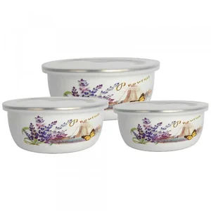 Zeidan Миска эмаль 3шт.+кр. Z-80625-02