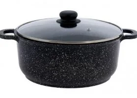 Кастрюля алюминиевая с антипригарным покрытием и стеклянной крышкой 6л серии Премьера, 1706-03-10