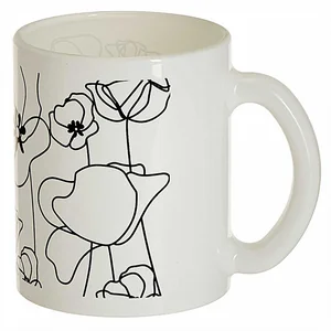 DELTA Кружка 300 мл 1208/DPP Маки белая/черная