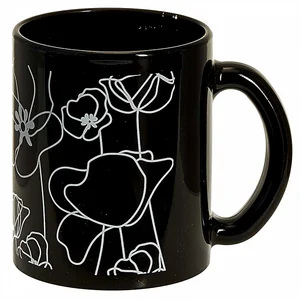 DELTA Кружка 300 мл 1208/DPP Маки черная/белая