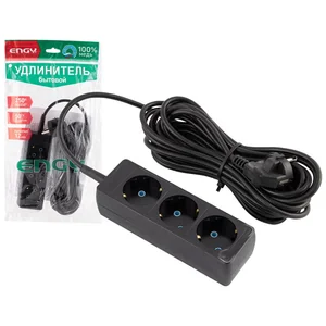 ENGY Удлинитель Гранд 7м/3роз. с заземлением (ПВС 3х0,75) черный. 186740-SK