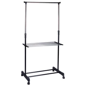 Вешалка напольная на колёсах (с полкой) CR460, размер: 80*42*95-168см. 311410-SK