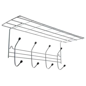 Вешалка настенная Mensola 4 крючка с полкой хром. 104846-SK