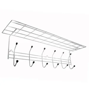 Вешалка настенная Mensola 6 крючков с полкой хром. 104847-SK