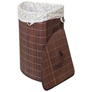 Корзина для белья BLB-07-D, бамбук, цвет: тёмный, размер: 35*35*50см. 312122-SK