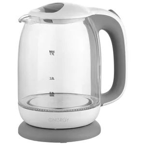 ENERGY Чайник E-281 (1.7л) стекло, пластик, цвет бело-серый. 005210-SK