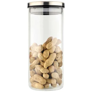 MALLONY Стеклянная банка для сыпучих продуктов с крышкой из нерж стали, OCEANO, объем: 1,3 л. 004459-SK