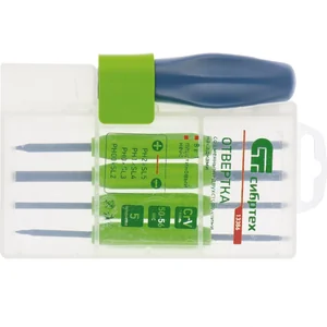 СИБРТЕХ Отвертка со сменными двухсторонними насадками, 8 в 1 13386