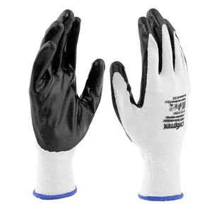 Сибртех Перчатки полиэфирные с черным нитрильным покрытием, размер 9, 13 класс вязки 678635