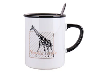 КОРАЛЛ Чашка 380мл. Жираф с ложкой п/у KRC427-132