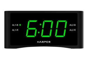 HARPER Радиочасы будильник HCLK-1006 GREEN LED