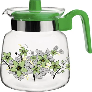 Mallony Кувшин PENTOLA-1200, объем: 1,2 л, из жаропрочного стекла, с пластик ручкой, зеленый. 910117-SK