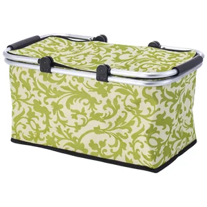 Mallony Термосумка складная с алюминиевым каркасом CB-7046, зеленый узор, 48*27*24см. 104855-SK