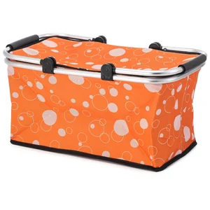 Mallony Термосумка складная с алюминиевым каркасом CB-7046-1 с принтом оранж, 48*27*24см. 104858-SK