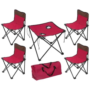 Mallony Набор складной (стол и четыре стула) в чехле TD-10 (темно-вишневый). 993120-SK