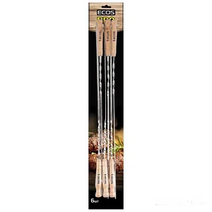 Mallony Шампуры с деревянными ручками ECOS 23021D (набор из 6 штук), нерж. 999629-SK