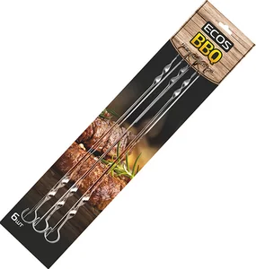 Mallony Набор шампуров ECOS ND-301D (р-р 45x1x0,15см, форма прямая, хром.). 999622-SK