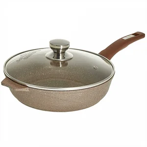 МЕЧТА Сковорода 26 см АП Гранит brown с26806 с несъемной ручкой и стеклянной крышкой
