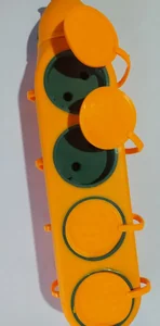 Колодка 2х сторонняя строительная 4г+4г с крышками 74913