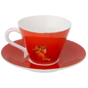 Lefard Чайный Набор Кошка На 1пер. 2пр. 200мл Охра Желтые Кристаллы 754-164