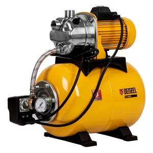 Denzel Насосная станция PS1000Х, 1000 Вт, 3500 л/ч, ресивер 24 л, подъем 44 м, нержавейка 97211