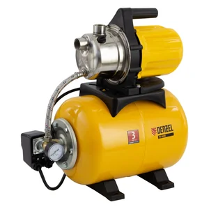 Denzel Насосная станция PS800X, 800 Вт, 3200 л/ч, ресивер 24 л, подъем 38 м, нержавейка 97210