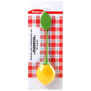 MALLONY Ситечко для заваривания чая Лимон TI-Lemon, р-р 15*3,5 см (силикон) 001798-SK