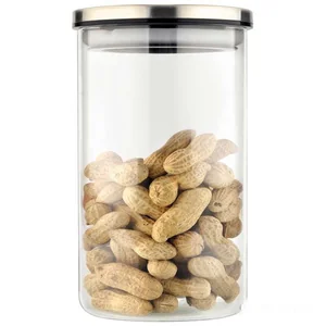 MALLONY Стеклянная банка для сыпучих продуктов с крышкой из нерж стали, OCEANO, объем: 1 л 004460-SK