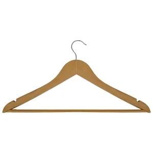 Вешалка деревянная W2-PA с перекладиной, с антискользящим резиновым покрытием, аналог 311305. 311367-SK