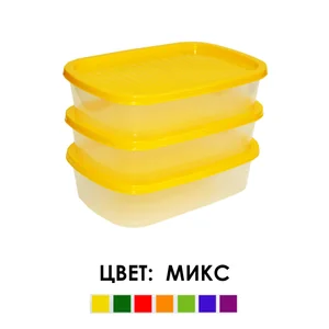 ПОЛИМЕРБЫТ Набор конт.1л.(3шт.) УМНИЧКА СВЧ и замороз. ПРЯМОУГ. MPU (MPG) 8294