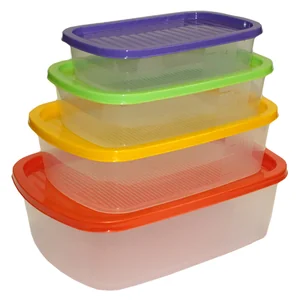 ПОЛИМЕРБЫТ Набор конт. 4 шт.(0,5+1+1,6+2,3л.) УМНИЧКА СВЧ и замороз.ПРЯМОУГ. MPU8409