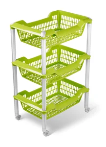 МАРТИКА Этажерка 3 корзины ДЖЕТА ОЛИВКОВАЯ на колесах универсальная С735ОЛВ