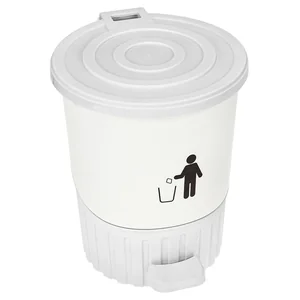 DD STYLE Ведро для мусора 14,0 л. 01062 СЕРЫЙ/БЕЛЫЙ