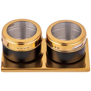 Lefard Набор Для Специй Agness 3 Пр. черное Золото На Магнитах, В Т.ч. Метал.подставка 14*9*5 См 912-032