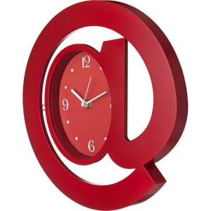 Lefard Часы Настенные Кварцевые собачка Диаметр=30 См. Цвет: Красный Циферблат 17*12 См. 220-243