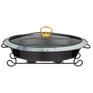 Lefard Мармит Со Стекл.крышкой На Метал.подставке Прямоуг. moon Art 2,0л 35*24*11см Черный 42-380