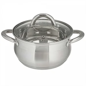 WEBBER Кастрюля 5 л, 22 см, из нержавеющей стали со стеклянной крышкой BE-354/2