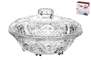 КОРАЛЛ Конфетница 17,5х10см. Гранение Вензель с кр. 4115