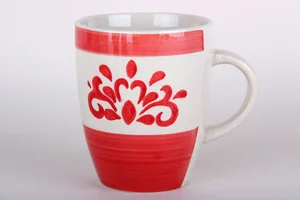 КОРАЛЛ Кружка 360мл. Дамаск бордовый RX010