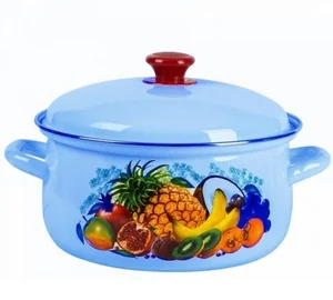 КМК Кастрюля 3л сфер.с об.с рис.(голуб.) 61915-123/6-У4