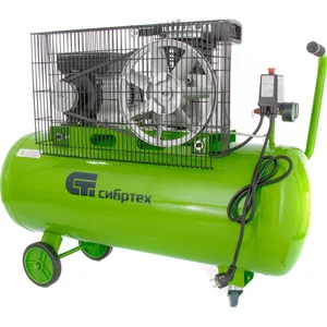 Сибртех Компрессор воздушный КР-2200/100, 2.2 кВт, 350 л/мин, 100 л, ременной привод, масляный 58042