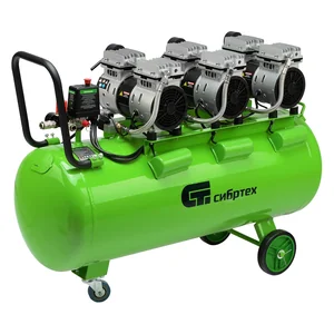 Сибртех Компрессор безмаслянный малошумный МБ 2250/100, 2250 Вт, 100л, 400 л/мин 58008