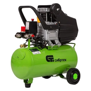 Сибртех Компрессор воздушный КК-1100/22, 1, 1 кВт, 135 л/мин, 22 л, прямой привод, масляный 58036