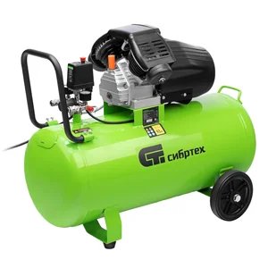 Сибртех Компрессор воздушный КК-2200/100, 2,2 кВт, 350 л/мин, 100 л, прямой привод, масляный 58009