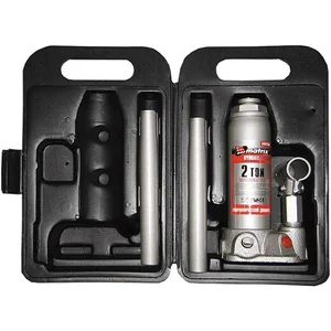 Matrix Домкрат гидравлический бутылочный, 2 т, высота подъема 181-345 мм, в пластиковый кейсе 50750