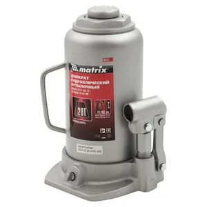 Matrix Домкрат гидравлический бутылочный, 20 т, высота подъема 242-452 мм 50731