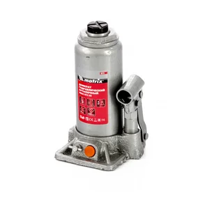 Matrix Домкрат гидравлический бутылочный, 5 т, h подъема 197-382 мм, в пластиковом кейсе 50776
